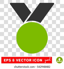 Vector Army Medal EPS vector pictogram. Illustration style is flat iconic bicolor eco green and gray symbol on a transparent background.