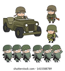 Vector army set for illustration.