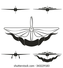 Vector Army set of logos depicting airplanes