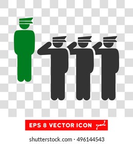 Vector Army Squad EPS vector pictogram. Illustration style is flat iconic bicolor green and gray symbol on a transparent background.