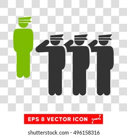 Vector Army Squad EPS vector pictogram. Illustration style is flat iconic bicolor eco green and gray symbol on a transparent background.