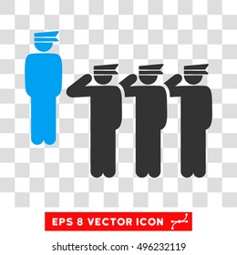 Vector Army Squad EPS vector pictogram. Illustration style is flat iconic bicolor blue and gray symbol on a transparent background.