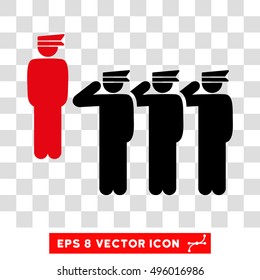 Vector Army Squad EPS vector pictograph. Illustration style is flat iconic bicolor intensive red and black symbol on a transparent background.