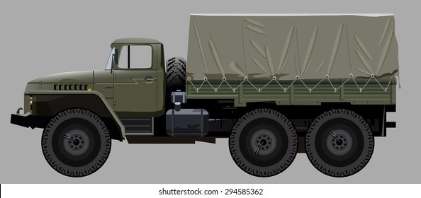 Vector Army Truck