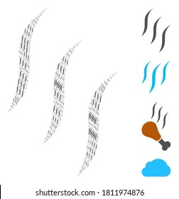 Vector aroma collage is created from randomized recursive aroma items. Recursion collage from aroma. Some other icons are present in this vector.