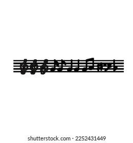 Disposición vectorial de notas musicales negras en una jaula de notas que se puede utilizar para una variedad de sus ilustraciones
