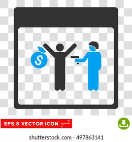 Vector Arrest Calendar Page EPS vector pictogram. Illustration style is flat iconic bicolor blue and gray symbol on a transparent background.