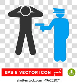 Vector Arrest EPS vector icon. Illustration style is flat iconic bicolor blue and gray symbol on a transparent background.