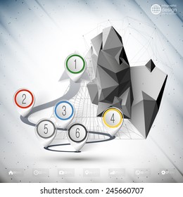 Vector arrow 3d to success. Infographic for business design and website template.