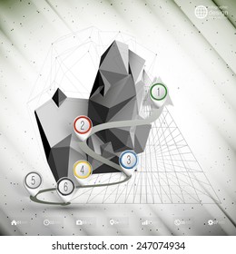 Vector arrow 3d to success. Infographic for business design and website template.