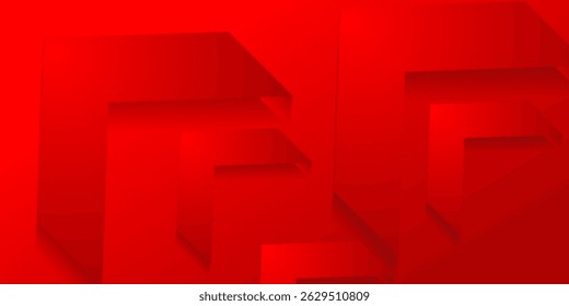 Vector arrow background. Overlapping layers of 3D red arrow abstract background on dark space.