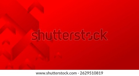 Vector arrow background. Overlapping layers of 3D red arrow abstract background on dark space.