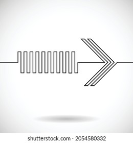 Vector Arrow Background.Abstract Geometrical illustration. Continuous line arrow. Creative logo design .One Line Design . 