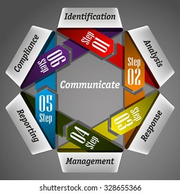 vector  arrow banners business infographic process diagram compare service banner presentatoin. 6 steps to achieve this goal.  glossy strip for your annotations. 6 full-color sticker.