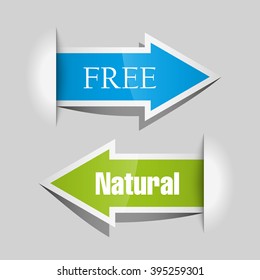 Vector Arrow banners set. Direct shape. 3d Abstract Background. Business infographic presentation diagram. Section compare service
