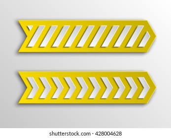 Vector Arrow banners set. Direct shape. 3d Abstract Background. Business infographic presentation diagram. Section compare service. Up and down trend