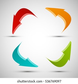 Vector Arrow banners set. Direct shape. 3d Abstract Background. Business infographic presentation diagram. Section compare service. Up and down trend. Paper index. Exact pointer