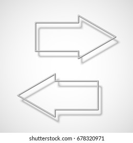 Vector Arrow banners set. Direct shape. 3d Abstract Background. Business infographic presentation diagram. Section compare service. Up and down trend. Paper index. Exact pointer