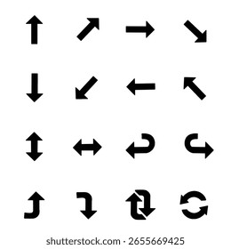 Conjunto de iconos negros de flecha de Vector
