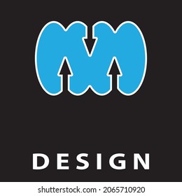 Vector Arrow, blue shape. Abstract emblem, design concept, logo, logotype element for template.