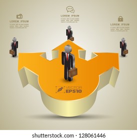 Vector  arrow business concepts with human icons / can use for infographic/loop business report or plan / modern template / education template / business brochure