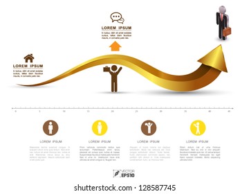 Vector arrow  business concepts with  icons / can use for infographic / loop business report or plan / modern template / education template / business brochure /  system diagram