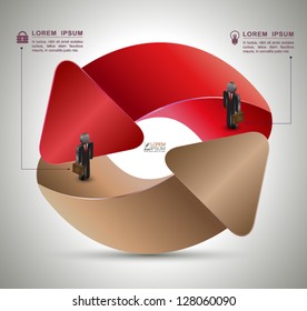 Vector arrow with business man icons / can use for infographic/loop business report or plan / modern template / education template / business brochure