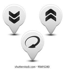 Vector arrow buttons with download, reload, upload signs