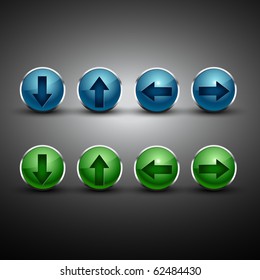 vector arrow buttons in two different colors