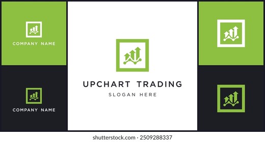 vetor de seta para cima gráfico logotipo de negociação e ícones, pode ser usado em várias mídias facilmente, editável