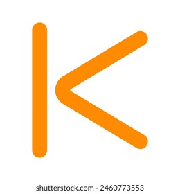 Vector arrow chevron with line left icon. Perfect for app and web interfaces, infographics, presentations, marketing, etc.