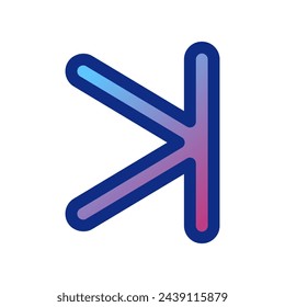 Vector arrow chevron with line right icon. Perfect for app and web interfaces, infographics, presentations, marketing, etc.