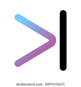 Vektorpfeil chevron mit Linie rechts Symbol. Perfekt für App- und Web-Schnittstellen, Infografiken, Präsentationen, Marketing usw.