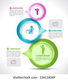 Vector arrow circle for business concepts with  icons / can use for info-graphic / loop business report or plan / modern template / education template / business brochure /  system diagram