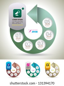 Vector arrow circles for business concepts with  icons / can use for info-graphic / loop business report or plan / modern template / education template / business brochure /  system diagram