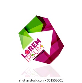 Vector arrow company logo. Geometric icon