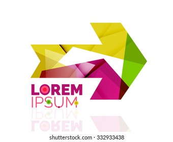 Vector arrow company logo. Geometric icon