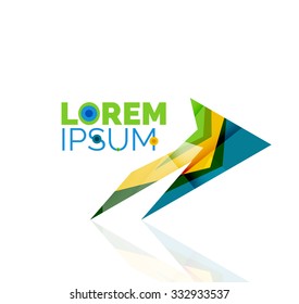 Vector arrow company logo. Geometric icon