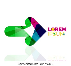 Vector arrow company logo. Geometric icon