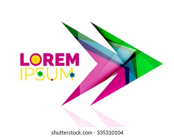 Vector arrow company logo. Geometric icon