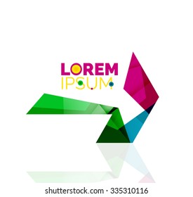 Logo de la compañía de flecha vectorial. Icono geométrico