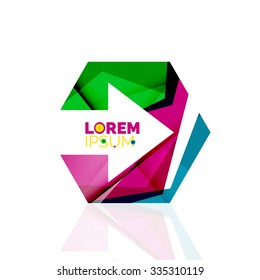 Vector arrow company logo. Geometric icon