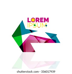 Vector arrow company logo. Geometric icon