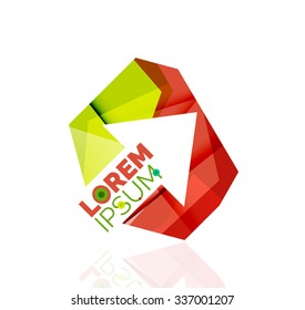 Vector arrow company logo. Geometric icon