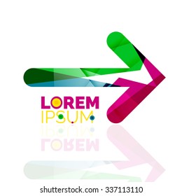 Logotipo da empresa com seta vetorial. Ícone geométrico