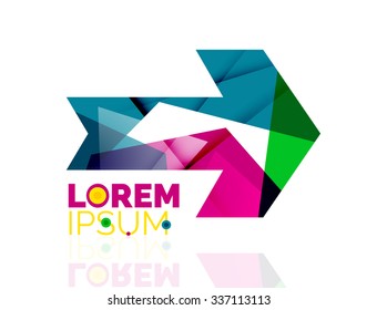 Logo de la compañía de flecha vectorial. Icono geométrico