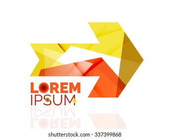 Vector arrow company logo. Geometric icon