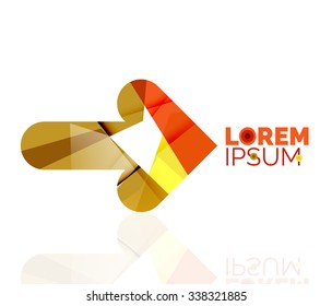 Vector arrow company logo. Geometric icon