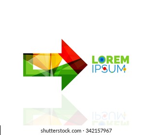 Vector arrow company logo. Geometric icon