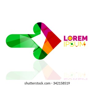 Vector arrow company logo. Geometric icon